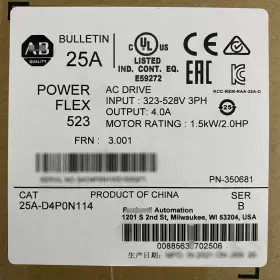 25a-d4p0n114 Ab Factory Sealed Allen-bradley Powerflex 523 Ac Drive 1.5kw 2hp