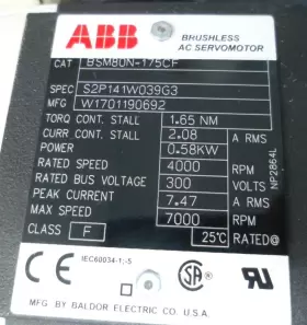 S2p141w039g3 Abb Bsm8on-175cf Cat Brushless Ac Servomotor Spec Mfg W1701190692 #3