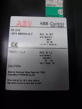 Psd75-10l4 Abb Control D75 Ps 1sfa 885004-alf Soft Start Ac Drive T48613 #3