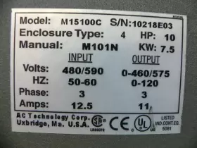 M15100c Ac Tech Technology Standard Inverter Drive Mc1 10hp 590v Nema 4 #3