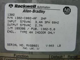 1302-c002-af Allen Bradley Ac Drive 2.7/3.4 Amp 575 Vac 2 Hp 60 H #3