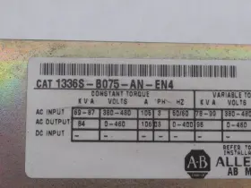 1336s-b075-an-en4 Allen-bradley Ac Drive Circuit Board 3ph 0-460v 106a As Is #3