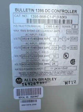 1395-b68-c1-p13-mx9 Allen-bradley Controller Drive 1395 Ab Preowned #2