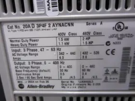 20a-d-3p4f-2-aynacnn Allen Bradley Ser.a Power Flex 70 Ac Drive 1.5kw/2hp #3