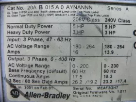 20ab015a0aynannn Allen Bradley Powerflex 70 Ac Drive Adjustable Frequency 5 Hp #3