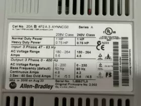 20ab4p2a3aynncgo Allen-bradley Ser.a Powerflex 70 Ac Drive 0.75kw 1hp #3