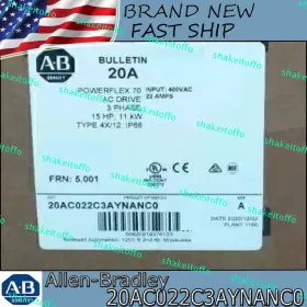 20ac022c3aynanc0 Allen-bradley New Sealed Powerflex 70 Ac Drive 22a At 11 Kw 20a Free Shipping