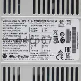 20ac5p0a0aynadc0 Allen-bradley Ab Powerflex 70 Ac Drive 5 A At 2.2 Kw 20a New #3