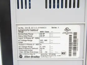20ae027a0aynnnc0 Allen Bradley Ac Drive. Series A 5.001 Frn #3