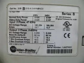 20bb015a0aynbnc0 Allen Bradley 20b 015 Aynbnc0 Ac Drive Powerflex 700 3phase 15.3amp 240vac 60hz #3