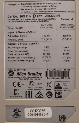 20g11nd052ja0nnnnn Allen-bradley 40hp Powerflex 755 Vfd Mfg 2019 #3