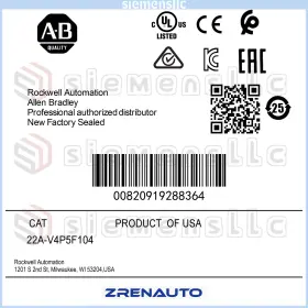22a-v4p5f104 Allen-bradley Ab Powerflex 4 0.75 Kw 1 Hp Ac Drive Spot Goods #pl