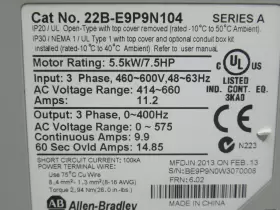 22b-e9p9n104 Allen-bradley Series A Powerflex Ac Drive 6.02frn 5.5kw 3ph Used #3