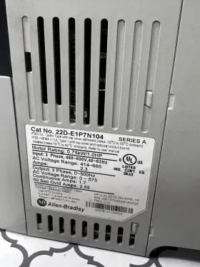 22d-e1p7n104 Allen-bradley Powerflex 40p Ac Drive .75kw/1hp 600vac #2