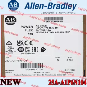 25a-a1p6n104 Allen-bradley Factory Sealed Powerflex 523 0.2kw 0.25hp Ac Drive