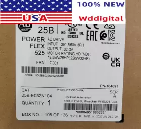 25b-e032n104 Allen-bradley New Factory Sealed Powerflex 525 600v Ac 3 Ph 30 Hp