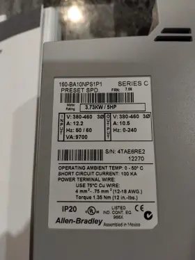 Ba10nps1p1 Allen-bradley 160 Ser C 5hp