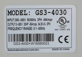 Gs3-4030 Automation Direct Dura Pulse Series 460 Vac 30hp #2