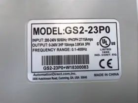 Gs2-23p0 Automationdirect Automation Direct 230v 3.0hp Ac Drive #3