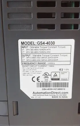 Gs4-4030 Automationdirect 460 Vac 30 Hp 3 Ph Durapulse Ac High-performance Drive #3