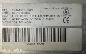 Fd4a15tr-rn23 Baldor Flex Drive 315a-400/24v-res-23 Output 0-460vac 15a Input #3