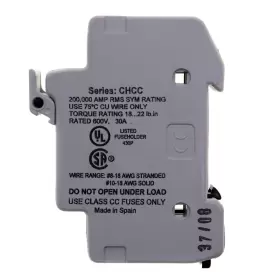 Chcc1di Bussman Modular Fuse Holder Din Mount 1p Indicator 600v 30a 200ka #3