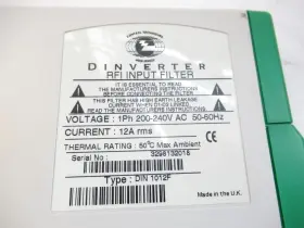 Din-1012f Dinverter Din 1012f Control Techniques Rfi Filter 12a #2