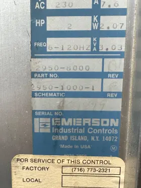 2950-8000 Emerson Prism Ac Drive 240vac 2hp Rev B #3