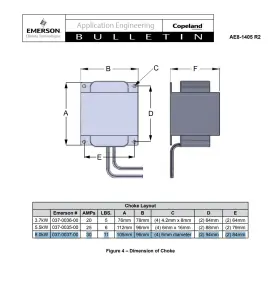 037-0042-00 Emerson R3005rjd-1 Choke Layout Ev2 Variable Speed Drive 8.0kw 30 Amps Model