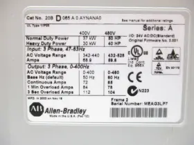 Knox30036977-20bd065aoaynan Industrial Mro Allen Bradley 20bd065aoaynan Ser. A Reman #3