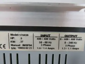 174459 Leeson Inverter Drive .5hp .37kw Out 0-400/460v 0-240hz 3ph Used #3