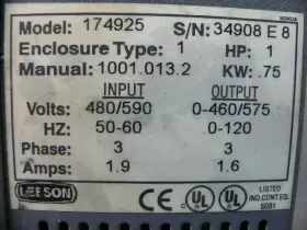 174925 Leeson Ac Drive 1hp 460/575v 3ph Speedmaster #3
