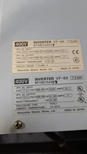 Bfv80754xut Matsushita Vf-8x Inverter 400v Ac 7.5kw Nais Used #2