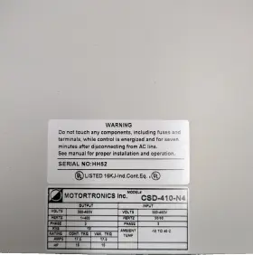 Csd-407-n4 Motortronics Ac Drive Ph3 460v Untesed #2