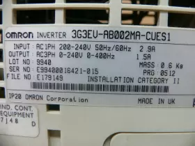 3g3ev-ab002ma-cues1 Omron 200-240 Vac 50/60 Hz Sysdrive Inverter #3