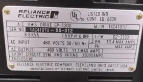 1ac4107u-sq-012 Reliance Electric Ac Drive 7.5 Hp 8.8kva #2