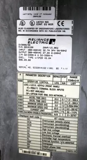 20v4160 Reliance Electric By 20 Hp 460v Drive Gv3000 #2