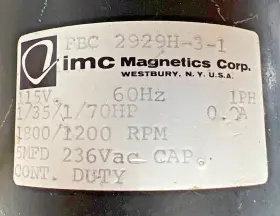 Fbc2929h-3-1 Rpm Fbc2929-5 Imc Magnetics Motor Fbc 2929h 115v 60hz 1ph 1/35/1/70 1800/1200 #3