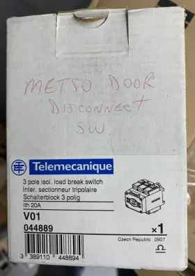 V01-044889 Schneider Electric Telemechanique 3 Pole Isolation Load Break Switch 044889 20a-nib