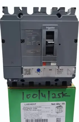 Schneider Lv510317 1pc-schneider Circuit Breaker Easypact Cvs100b 25ka/415vac/ 100a 4p-3d