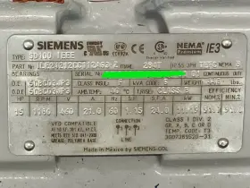1le24212cc112ag3-z Siemens Sd100 Ieee 284t 3ph 15hp 1180rpm 1-7/8 Inch 460v 21amp A/c Motor See Pics #2