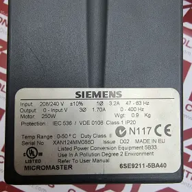 211-5ba40 Siemens 6se9 Micromaster Mm25 Ac Drive Used #2