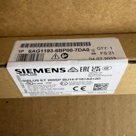 6ag1193-6bp00-7da0 Siemens Siplus Et 200sp Bu15-p16 A0 2d Baseunit