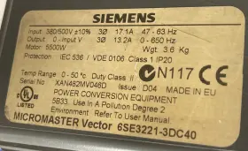 6se3221-3dc40 Siemens Micromaster #3
