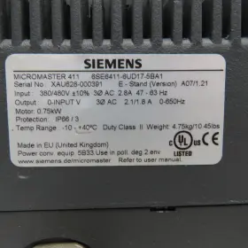 6se6411-6ud17-5ba1 Siemens Micromaster 411 380/480v 3ph 0-650hz Vfd Drive #2