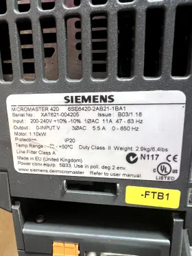 6se6420-2ab21-1ba1 Siemens Micromaster Ac Motor Drive #2