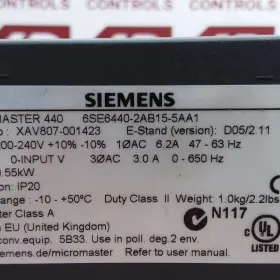 6se6440-2ab15-5aa1 Siemens Micromaster 440 Ac Drive Used #2