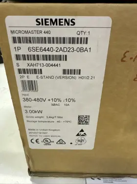 6se6440-2ad23-0ba1 Siemens Micromaster 440 Drive 380-480vac 0-650hz 0-480vac 3kw #2