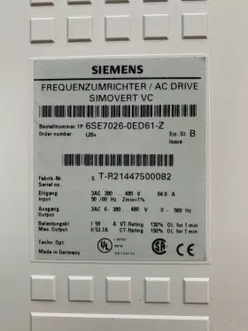 6se7026-0ed61-z Siemens Inverter #2