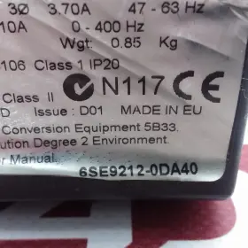 6se9212-0da40 Siemens Inverter Drive Micromaster 750w Used #2